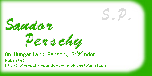 sandor perschy business card